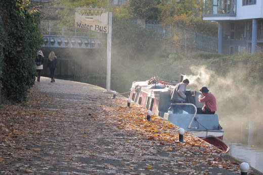 Houseboat on Hertford Union Canal, East London Canal life London bike ride