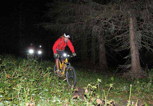 Night mountain bike ride in Morzine, Portes du Soleil Morzine MTB Summer Nightride CREDIT Morzine Tourism