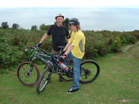 Graeme and James mountain biking Somerset_FatherSon