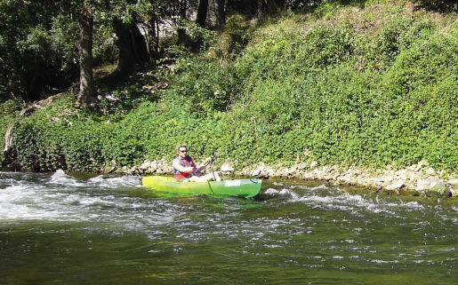 Matt takles the rapids on the Aveyron River, France matt canoes aveyron river france