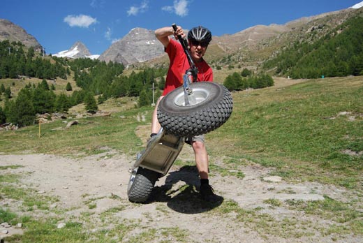 Pete on a monster trotti Saas Grund Saas Fee Switzerland Pete monster trotti Saas Grund Saas Fee Switzerland
